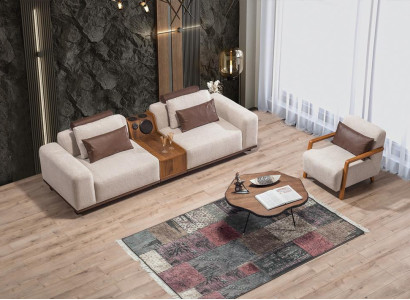 Beiges exclusive s 2-Seater Sofa Living room Couches Modern two-seater
